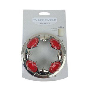 Yankee Candle Company Illuma Lid Candle Topper Red and Silver Ornaments NEW